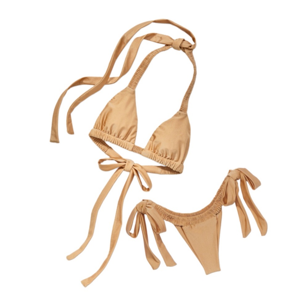 iNAMORATA Brulee Brule gold shimmer Bikini cheeky thong em rata pq coelho vix uo